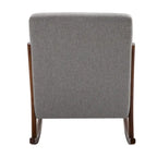 HOMCOM Sedia a Dondolo con Base Curva in Legno, Sedia a Dondolo in Tessuto con Seduta Imbottita per Casa Camera da Letto Salotto Relax