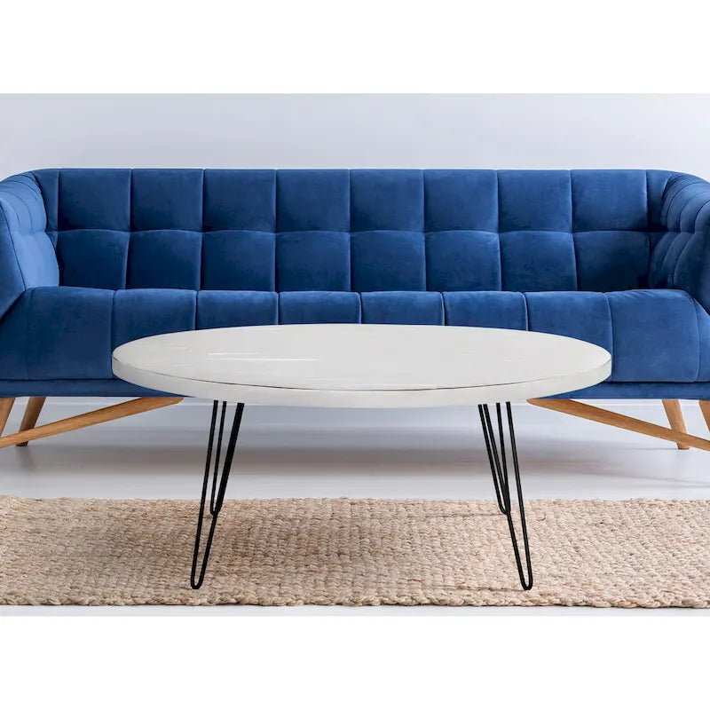 Tavolino da cocktail ovale Raffles 44 in legno