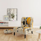 Designart Geometric Abstraction III Sedia accento imbottita con forme astratte e poltrona moderna e contemporanea