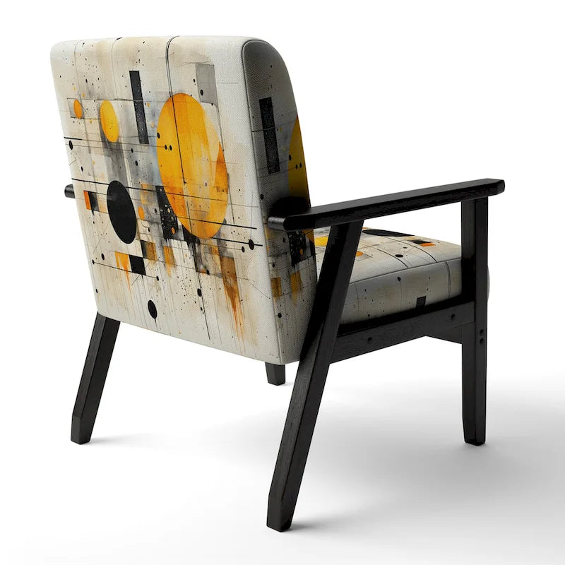 Designart Geometric Abstraction III Sedia accento imbottita con forme astratte e poltrona moderna e contemporanea