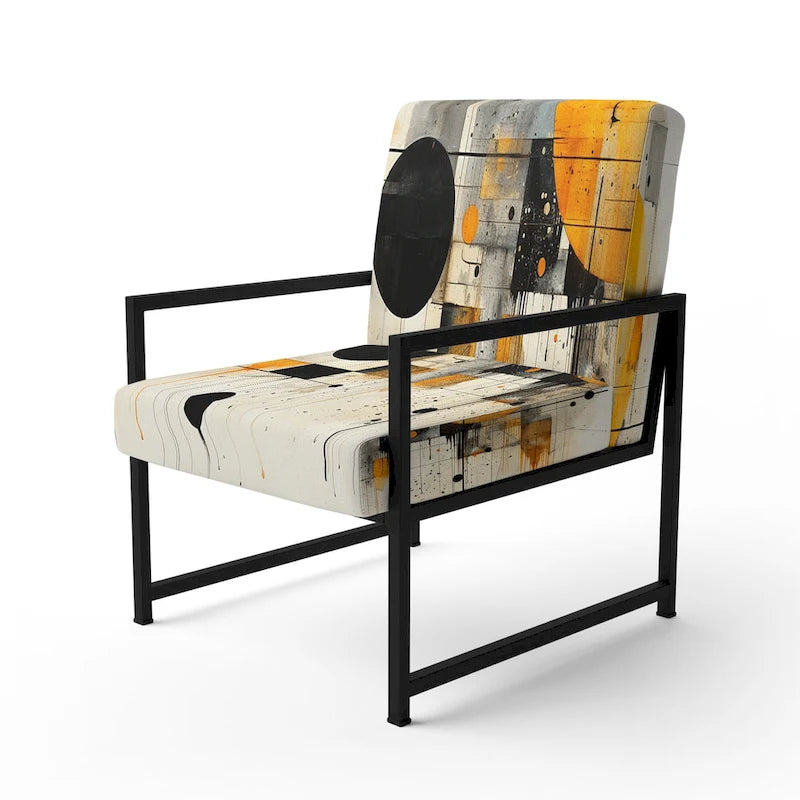 Designart Geometric Abstraction III Sedia accento imbottita con forme astratte e poltrona moderna e contemporanea