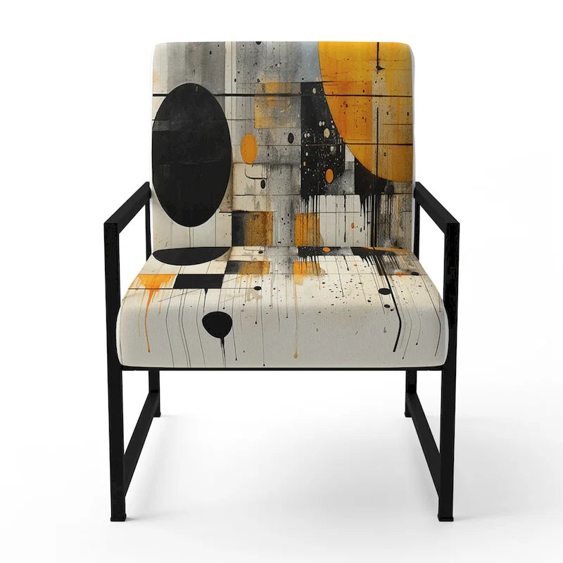 Designart Geometric Abstraction III Sedia accento imbottita con forme astratte e poltrona moderna e contemporanea