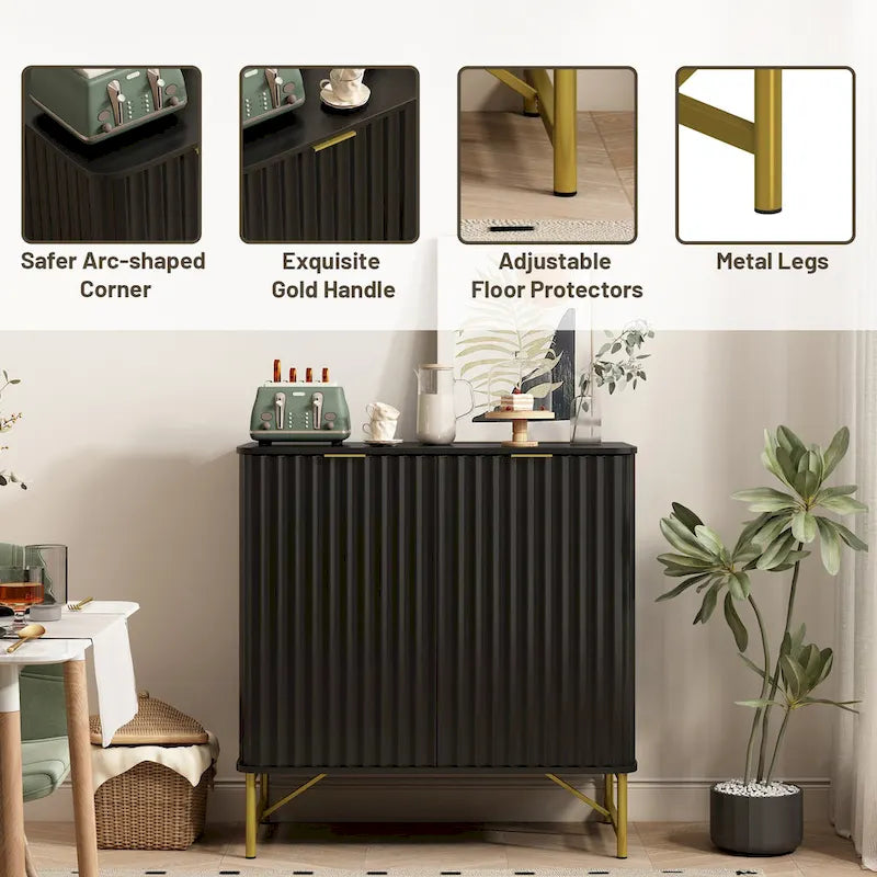Clihome Credenza d'Appoggio Moderna in MDF a 2 Ante