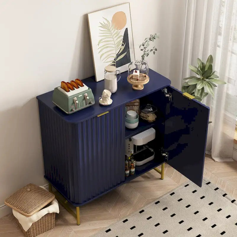 Clihome Credenza d'Appoggio Moderna in MDF a 2 Ante