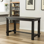 Set da pranzo Lotusville a 7 pezzi in legno nero, altezza bancone, di Roundhill Furniture