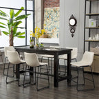 Set da pranzo Lotusville a 7 pezzi in legno nero, altezza bancone, di Roundhill Furniture