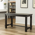 Set da pranzo Lotusville a 7 pezzi in legno nero, altezza bancone, di Roundhill Furniture