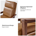 Set di 2 poltrone reclinabili Patrick Mid-century in pelle vegana e legno massello di HULALA HOME