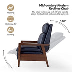 Set di 2 poltrone reclinabili Patrick Mid-century in pelle vegana e legno massello di HULALA HOME