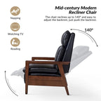 Set di 2 poltrone reclinabili Patrick Mid-century in pelle vegana e legno massello di HULALA HOME