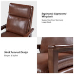 Set di 2 poltrone reclinabili Patrick Mid-century in pelle vegana e legno massello di HULALA HOME