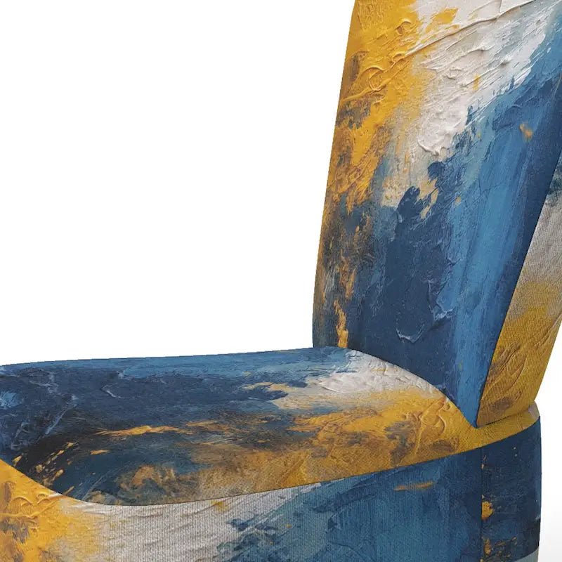 Designart Sedia Accent Imbottita Astratta "Blue and Yellow Intuitive Expressions I" e Sedia con Braccioli Moderna e Contemporanea