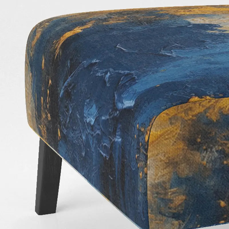 Designart Sedia Accent Imbottita Astratta "Blue and Yellow Intuitive Expressions I" e Sedia con Braccioli Moderna e Contemporanea