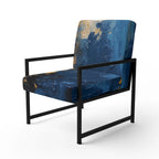 Designart Sedia Accent Imbottita Astratta "Blue and Yellow Intuitive Expressions I" e Sedia con Braccioli Moderna e Contemporanea