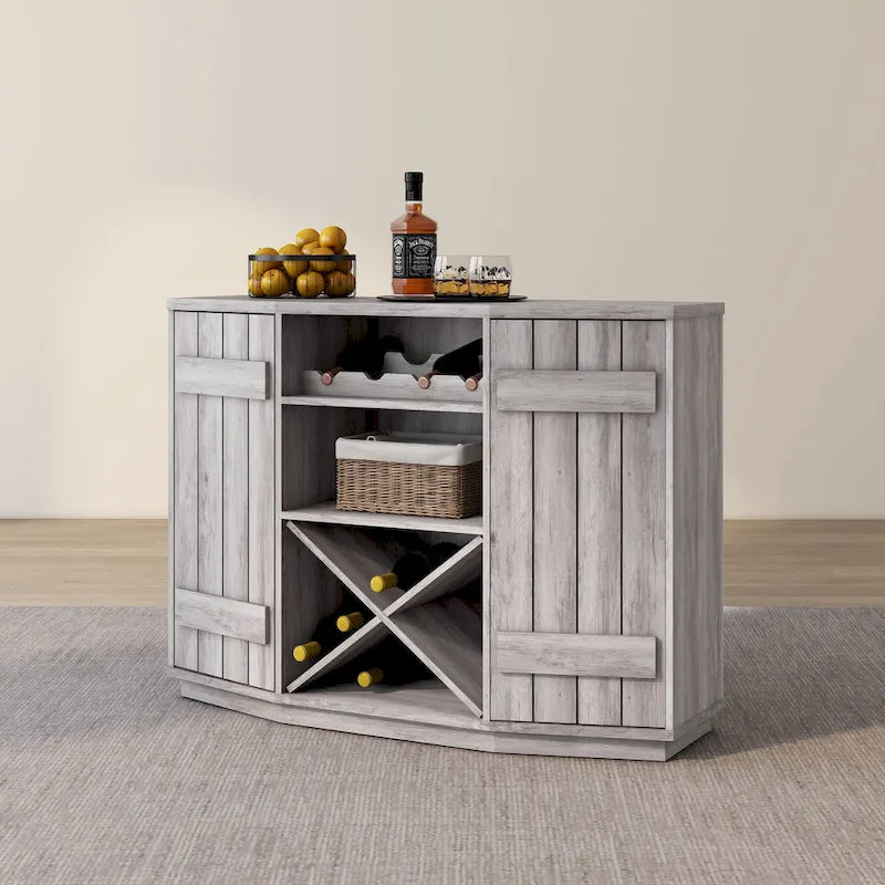 Madia portabottiglie da vino DH BASIC stile rustico per 28 bottiglie da 47 pollici di Denhour