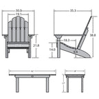 Set Sedia Adirondack Classica Highwood con Tavolino