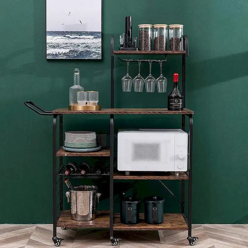 Carrello bar contenitore scaffale cucina carrello da portata con portabottiglie