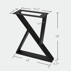 Home Soft Things Gambe per tavolo in ferro a forma di Z 2 pezzi Gambe per tavolino