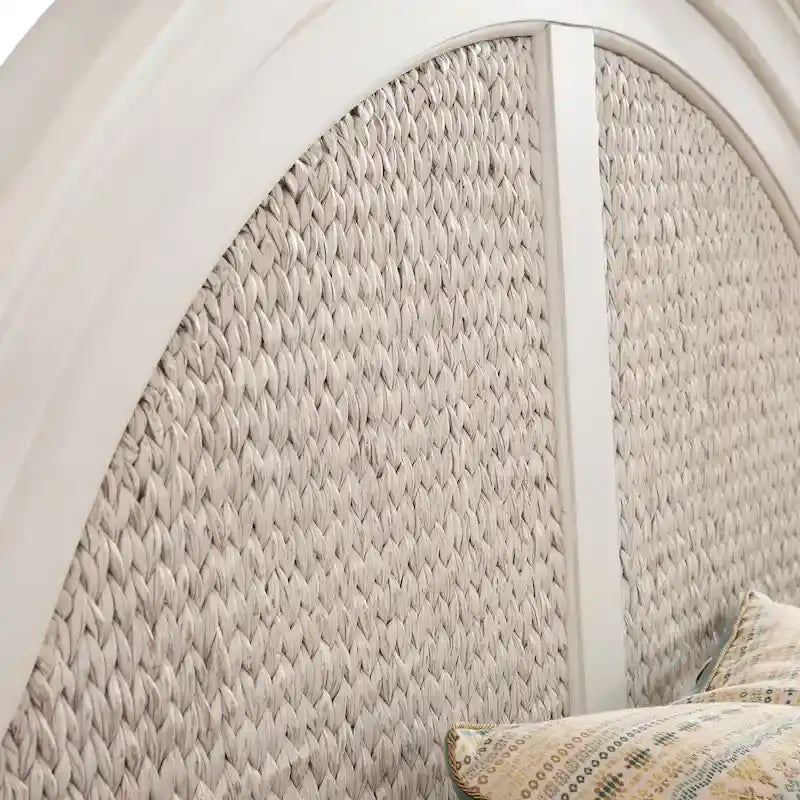Letto a pannelli intrecciati Roanoke Dove White