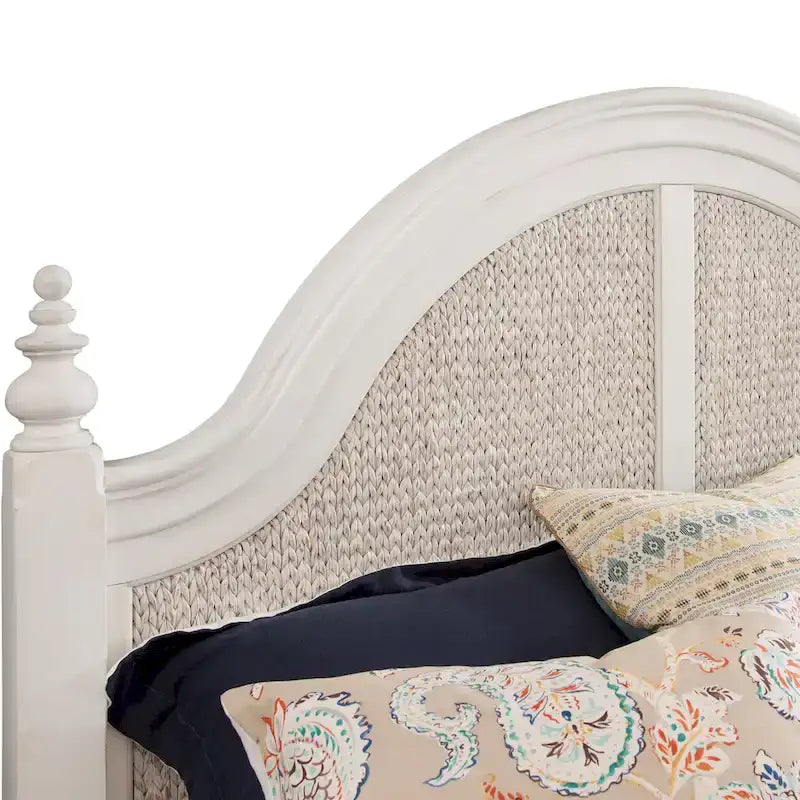Letto a pannelli intrecciati Roanoke Dove White