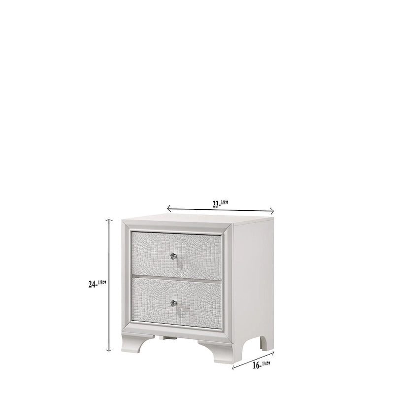 Set camera da letto Kym 4 pezzi Frost a pannelli imbottiti in ecopelle con LED e capitonné