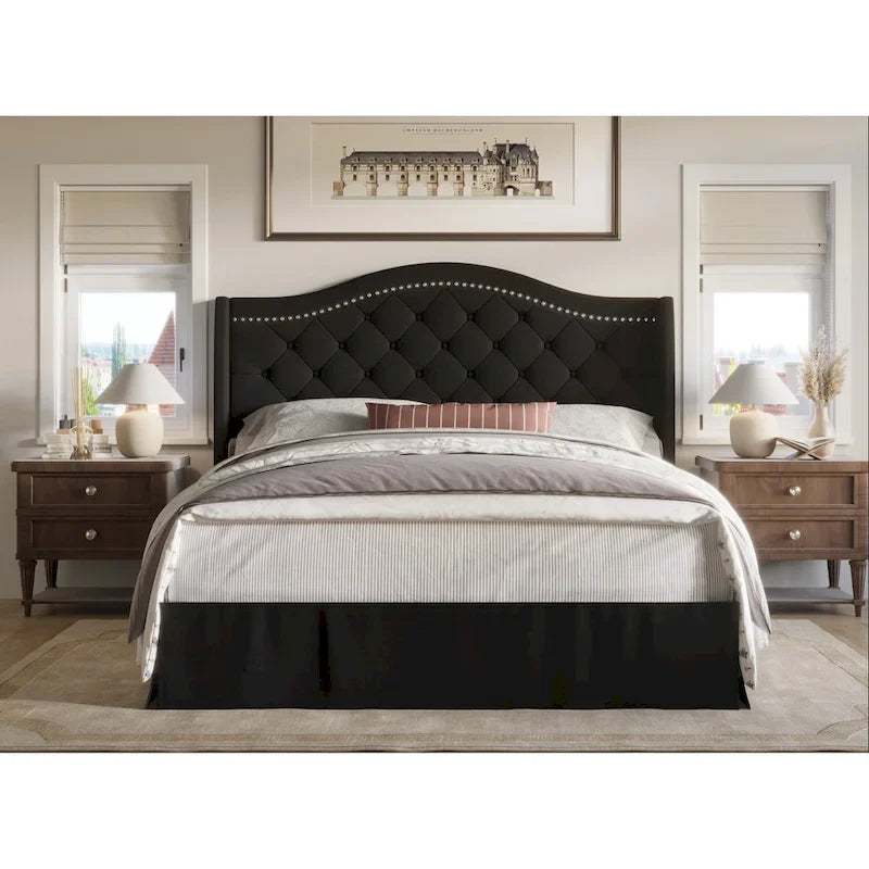 Letto a piattaforma imbottito Eleanor Tufted