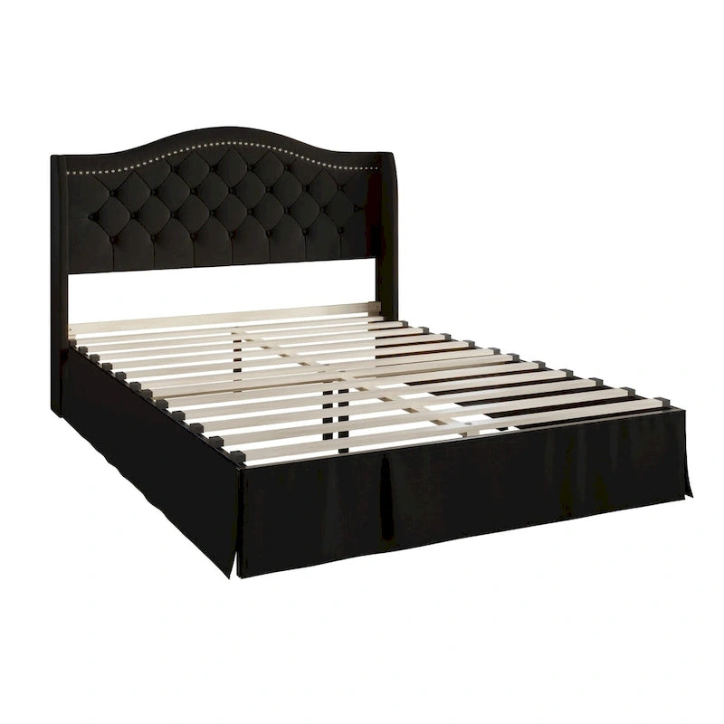 Letto a piattaforma imbottito Eleanor Tufted