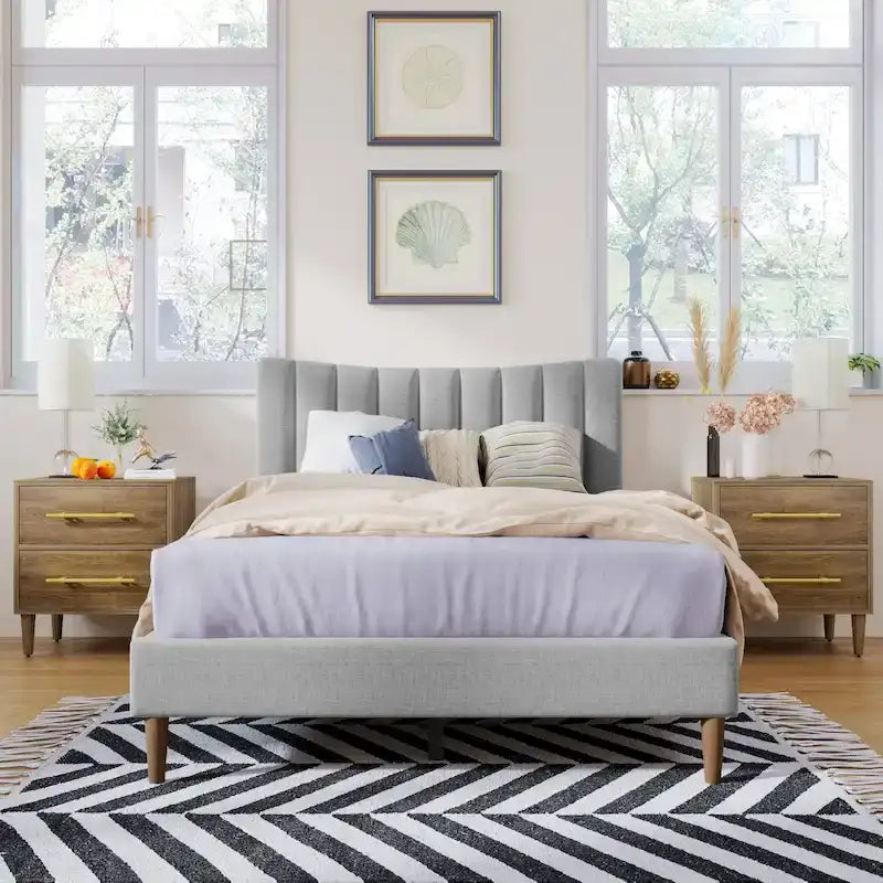 Base letto imbottita con piattaforma