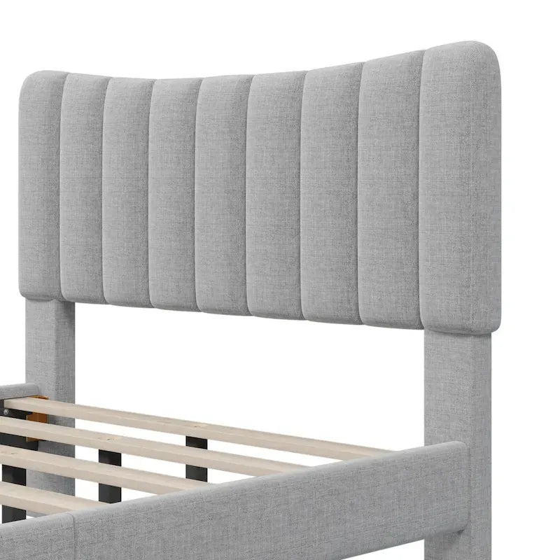 Base letto imbottita con piattaforma