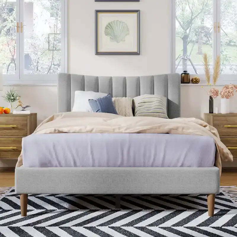 Base letto imbottita con piattaforma