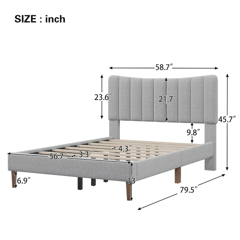 Base letto imbottita con piattaforma