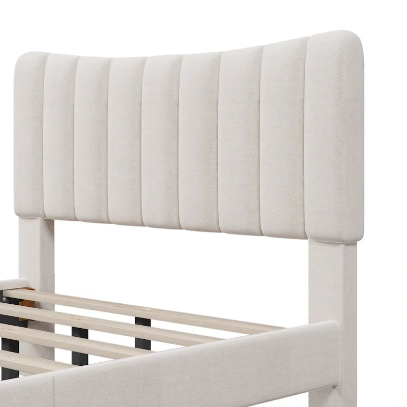 Base letto imbottita con piattaforma