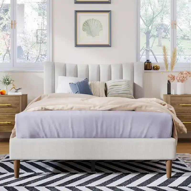 Base letto imbottita con piattaforma