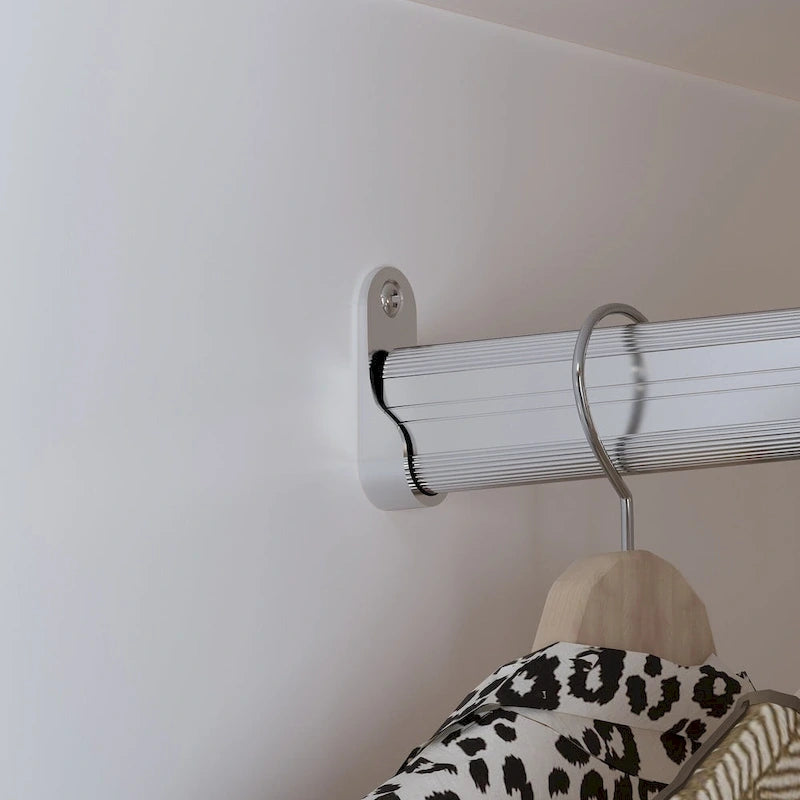 Armadio a specchio modulare, bianco, per camera da letto, con ante a battente