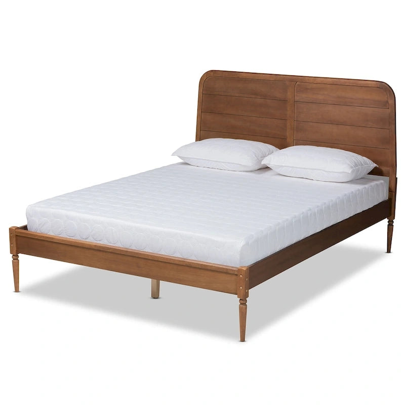 Kassidy Letto a Piattaforma in Legno Classico e Tradizionale-Noce