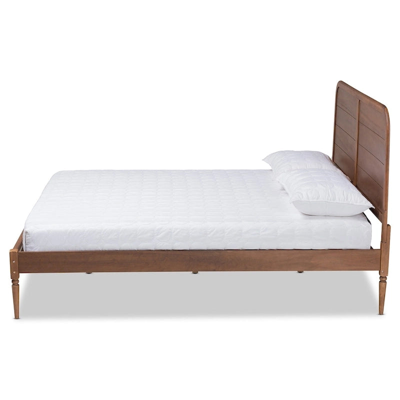 Kassidy Letto a Piattaforma in Legno Classico e Tradizionale-Noce