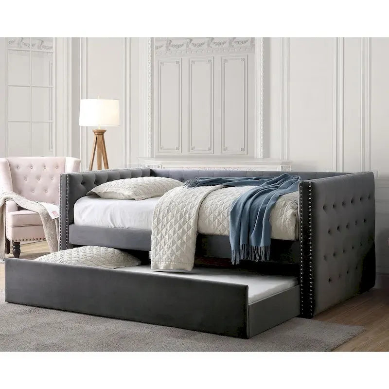 Gracewood Hollow Mokatsi Glam Divano Letto a 2 Pezzi con Letto Estraibile Trapuntato