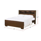 Letto in legno con testiera a libreria color cappuccino