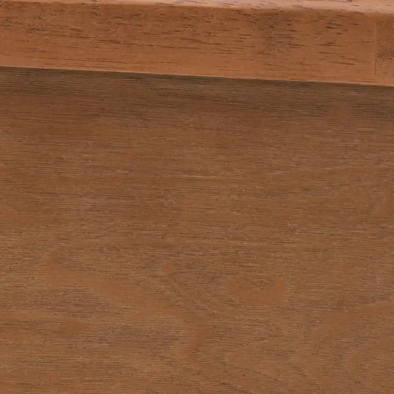 Letto a piattaforma in legno rifinito noce e rattan naturale Eridian Mid-Century Modern