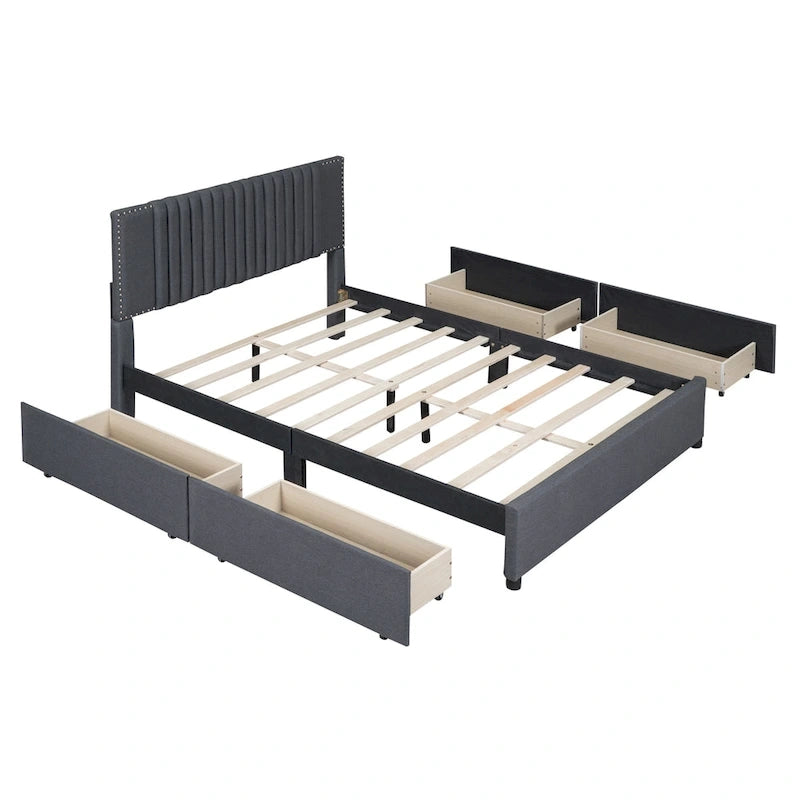 Letto a piattaforma imbottito Queen Size