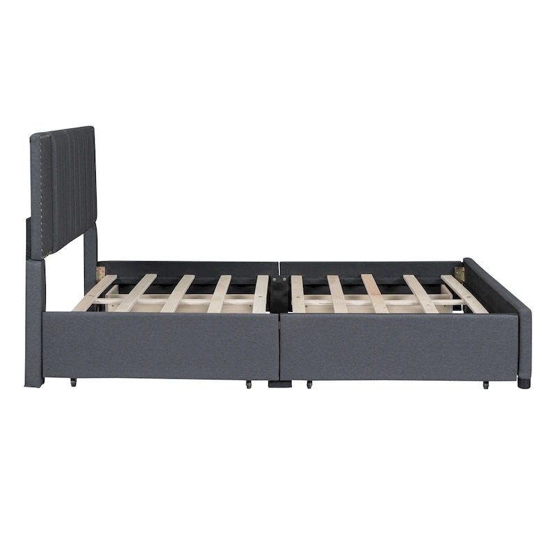 Letto a piattaforma imbottito Queen Size