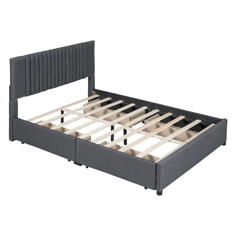 Letto a piattaforma imbottito Queen Size