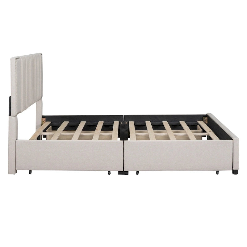 Letto a piattaforma imbottito Queen Size