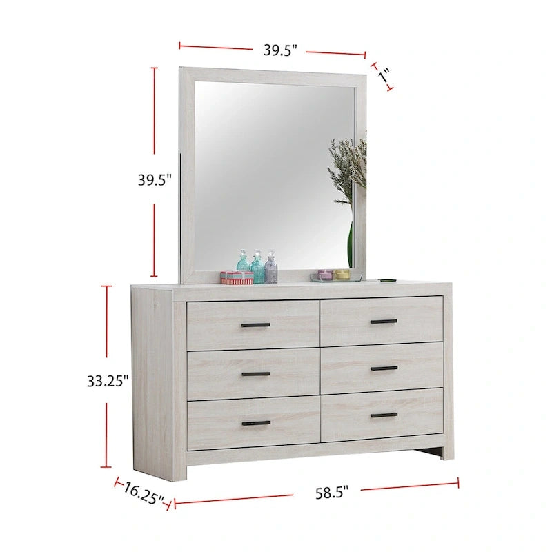 Set camera da letto matrimoniale in legno Coastal White