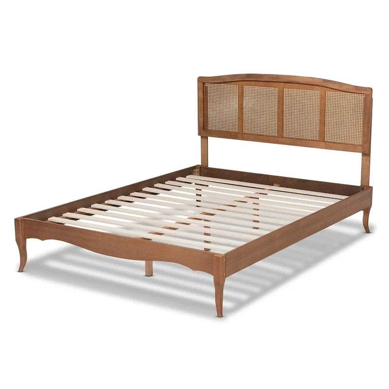 Letto a piattaforma Carson Carrington Banga Wood e Rattan Sintetico