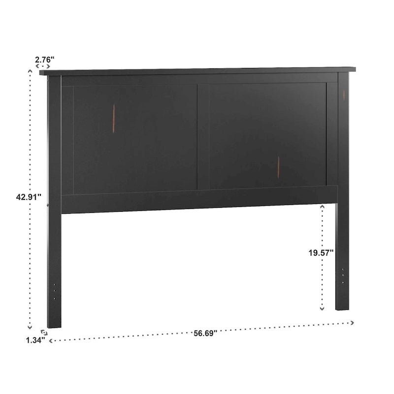 Testata del letto a pannelli nera in stile transizionale Mercer Mission di iNSPIRE Q Classic