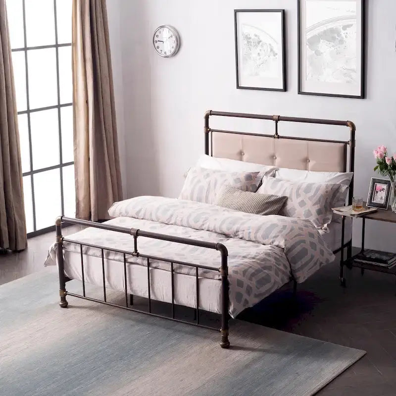 Letto Corvus Somme in metallo ferroso bronzo scuro antico