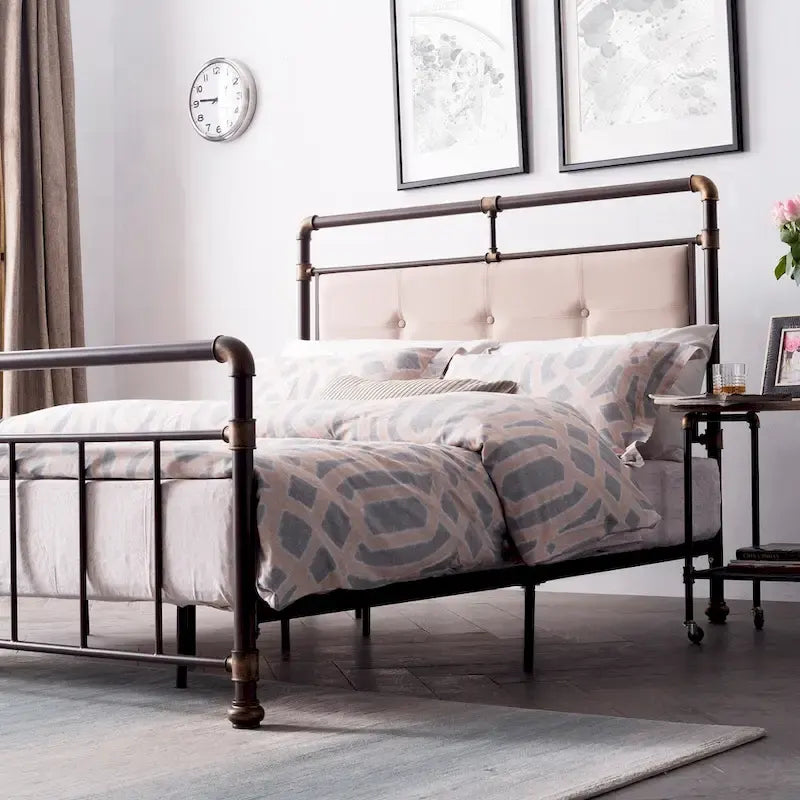Letto Corvus Somme in metallo ferroso bronzo scuro antico