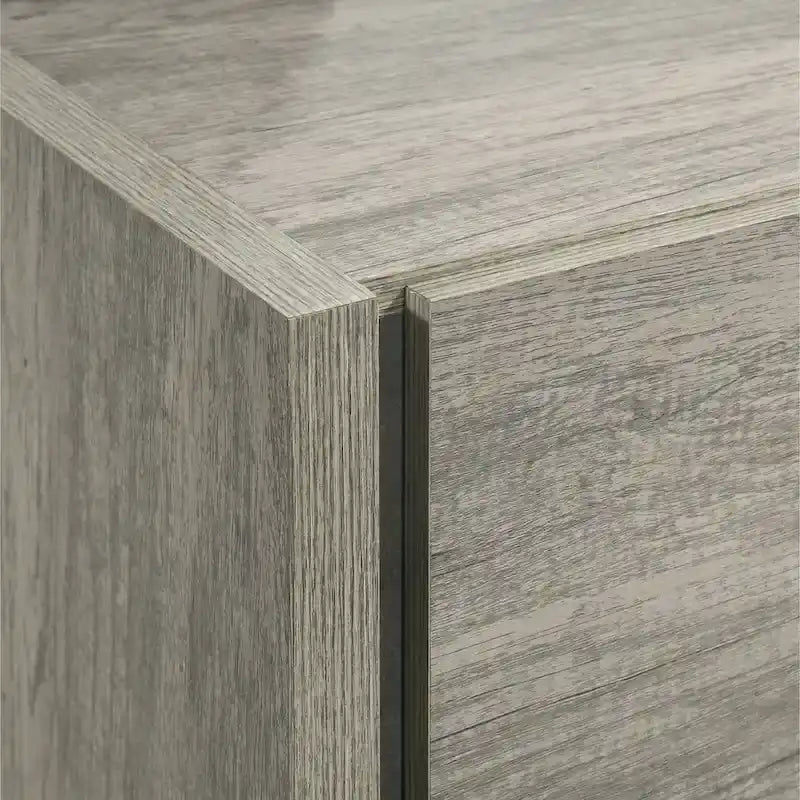 Letto a scomparsa Lenca LED di Roundhill Furniture con comodini, cassettiera e specchio - Grigio invecchiato