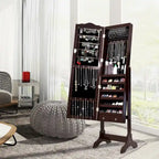Copper Grove Newtown Espresso Jewelry Cabinet with LED Dressing Mirror